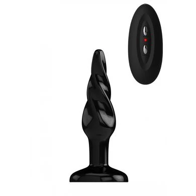 13 X 3,7 Cm Buttplug Bottomline Swirl Black Vibrating 1 13 X 3,7 Cm Buttplug Bottomline Swirl Black Vibrating