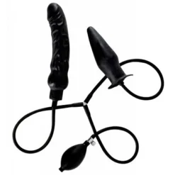 Blow Up Two In One: Analplug Und Dildo Mit Pumpe, Schwarz