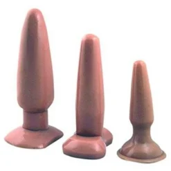 Nanma Vanilla Dip Butt Plug Set 3 Größen (10 Cm. 12.5 Cm. 15 Cm) - Hautfarbe. 1