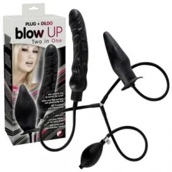 Alternative view of Blow Up Two In One: Analplug Und Dildo Mit Pumpe, Schwarz