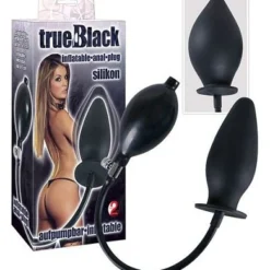 True Black Large: Analplug Mit Pumpe, Schwarz