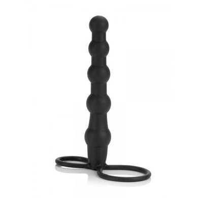 Beaded Double Rider: Strap-On-Dildo, Schwarz 1 Beaded Double Rider: Strap-On-Dildo, Schwarz