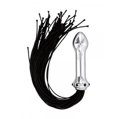 Diogol Jaz Whip!: Dildo Mit Peitsche, Silber/schwarz 1 Diogol Jaz Whip!: Dildo Mit Peitsche, Silber/schwarz