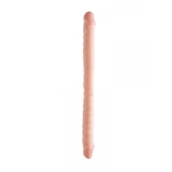 Basix Rubber Works 18 Ribbed Double Dong: Doppeldildo, Haut